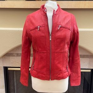 Michael Kors Red Leather Jacket